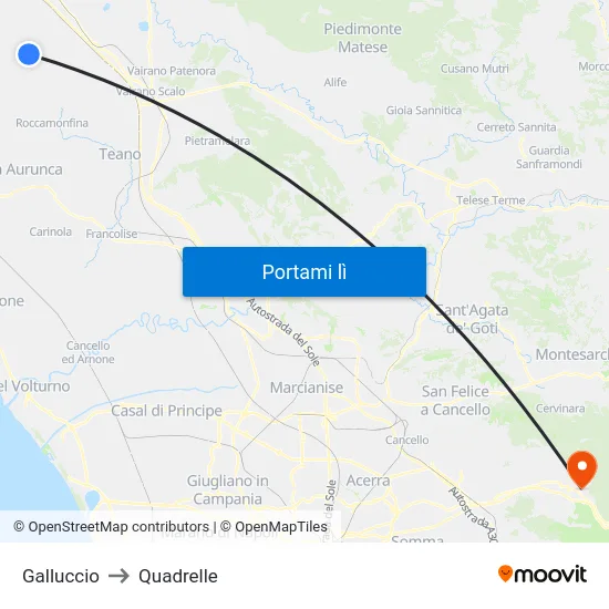 Galluccio to Quadrelle map
