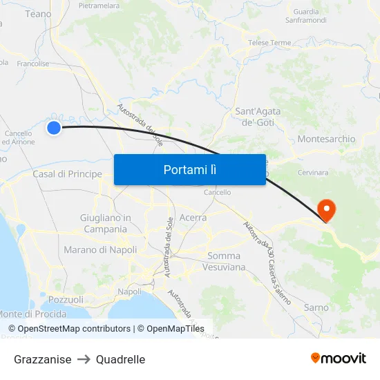 Grazzanise to Quadrelle map