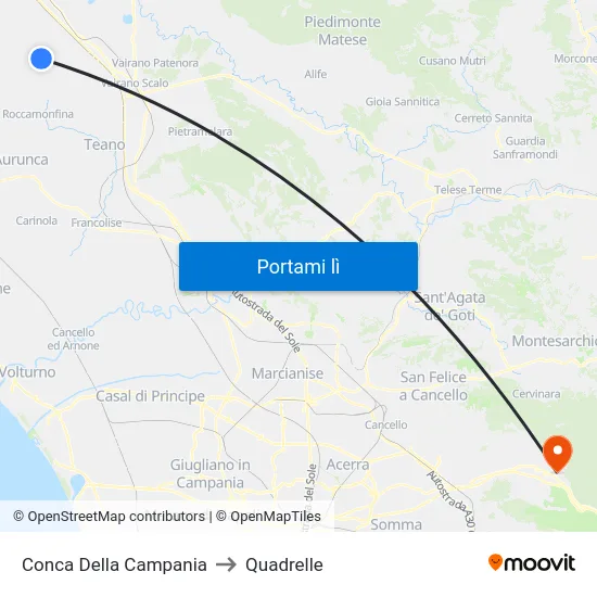 Conca Della Campania to Quadrelle map