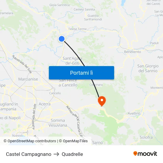 Castel Campagnano to Quadrelle map