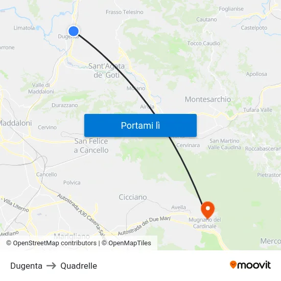 Dugenta to Quadrelle map