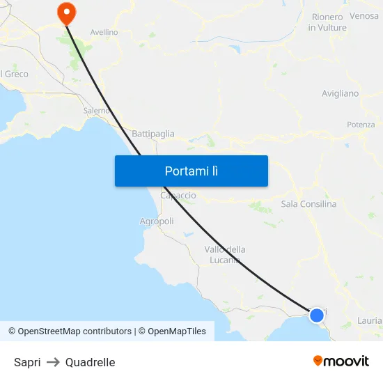Sapri to Quadrelle map