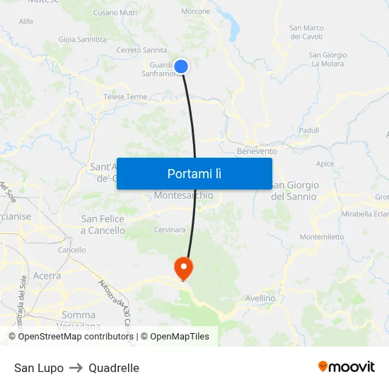 San Lupo to Quadrelle map