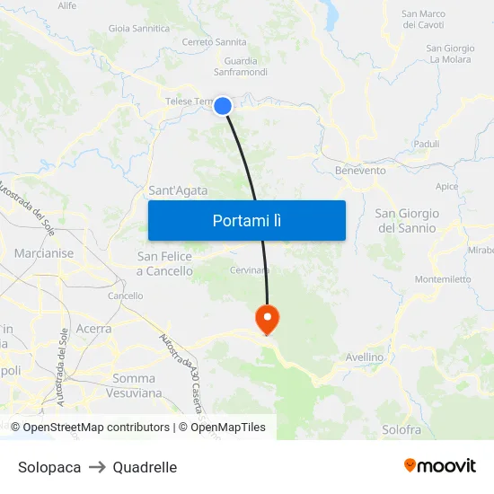 Solopaca to Quadrelle map