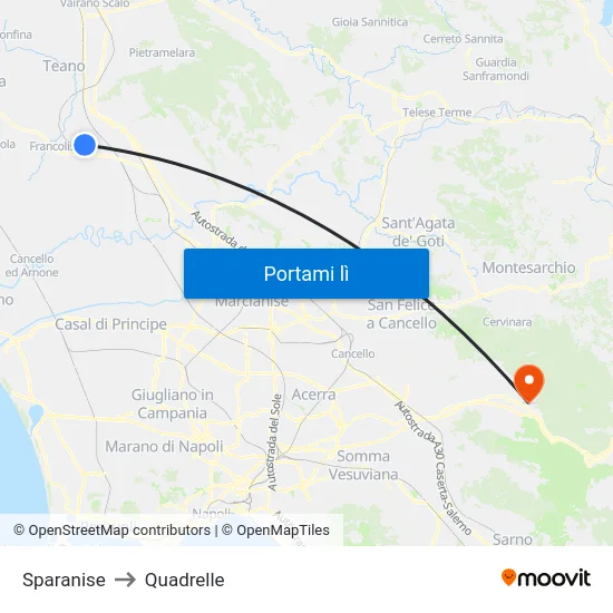 Sparanise to Quadrelle map