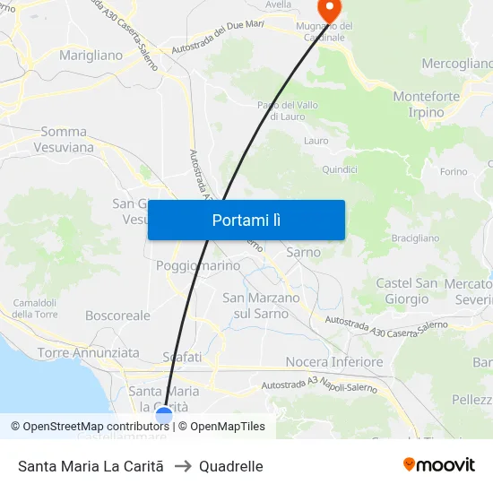 Santa Maria La Caritã to Quadrelle map