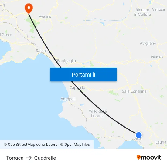 Torraca to Quadrelle map