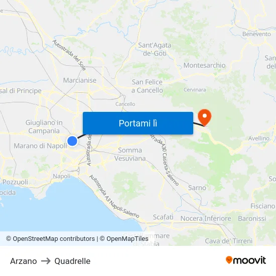 Arzano to Quadrelle map