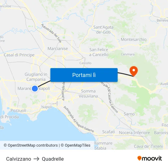 Calvizzano to Quadrelle map