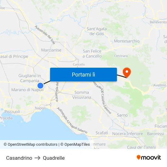 Casandrino to Quadrelle map