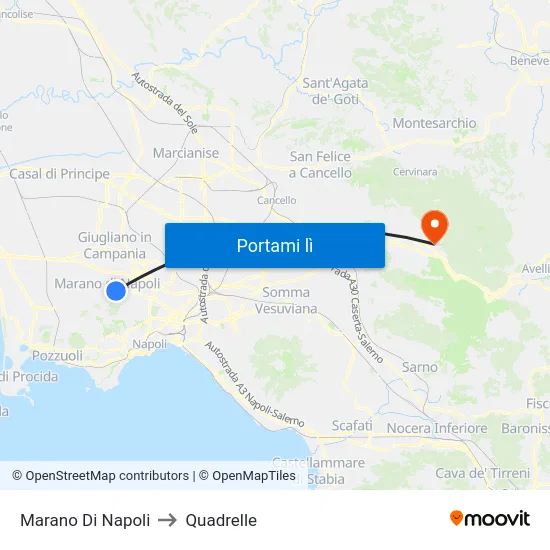 Marano Di Napoli to Quadrelle map