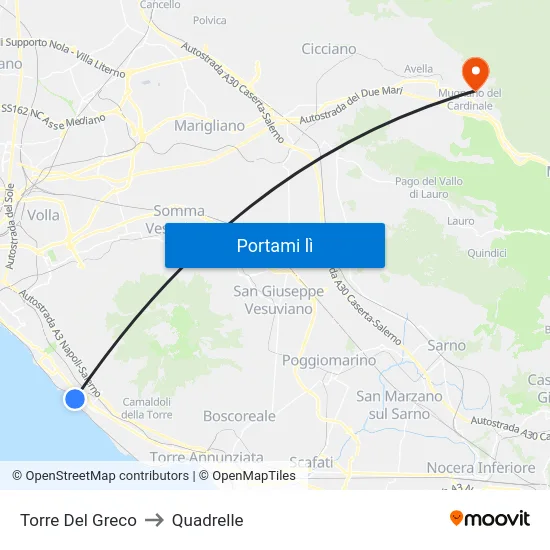 Torre Del Greco to Quadrelle map