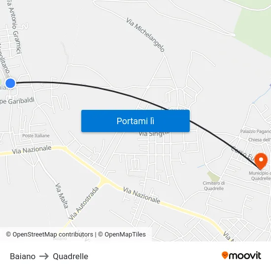 Baiano to Quadrelle map