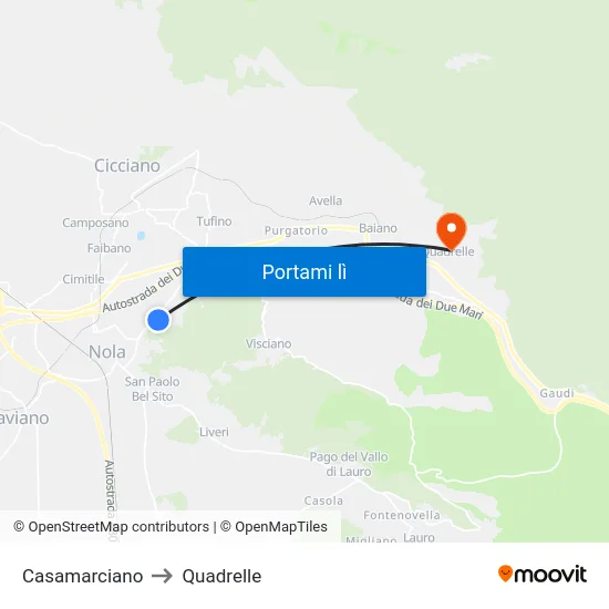 Casamarciano to Quadrelle map