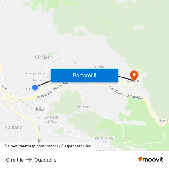 Cimitile to Quadrelle map