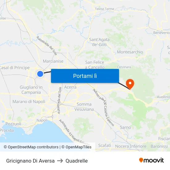 Gricignano Di Aversa to Quadrelle map