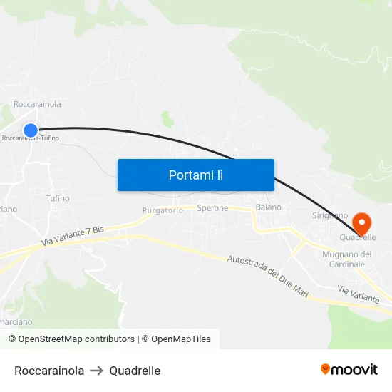 Roccarainola to Quadrelle map