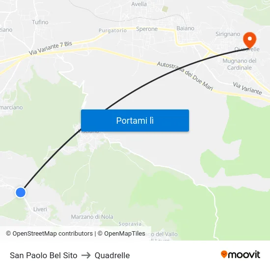 San Paolo Bel Sito to Quadrelle map