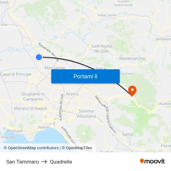 San Tammaro to Quadrelle map