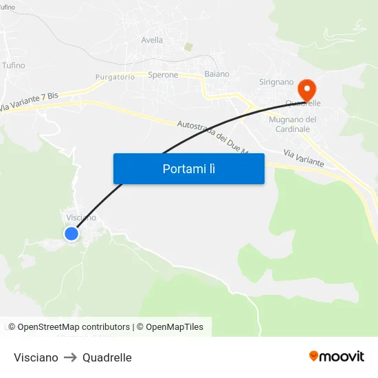Visciano to Quadrelle map