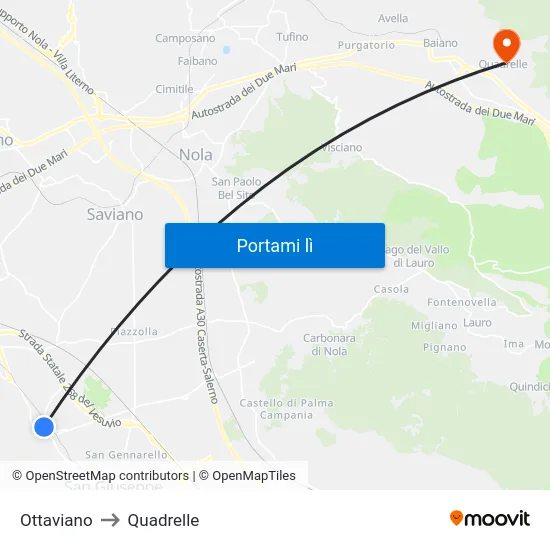Ottaviano to Quadrelle map