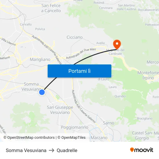 Somma Vesuviana to Quadrelle map