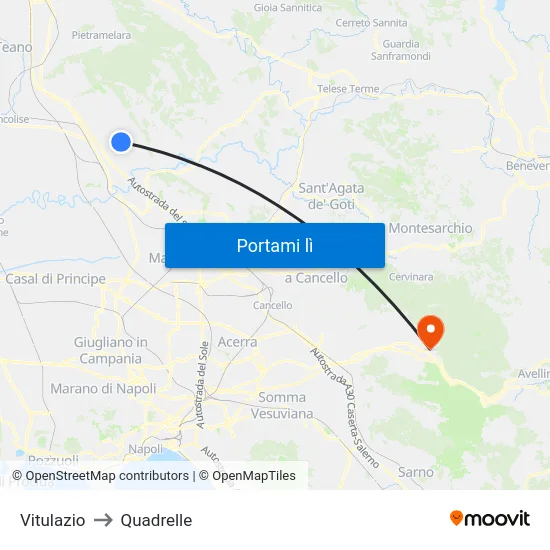 Vitulazio to Quadrelle map