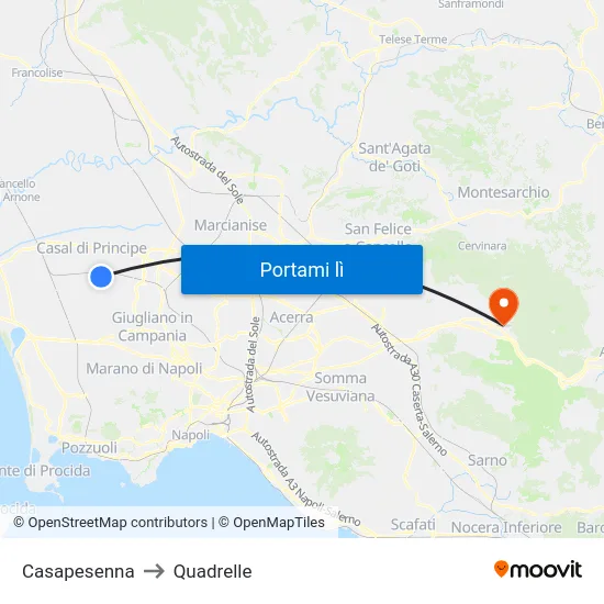 Casapesenna to Quadrelle map