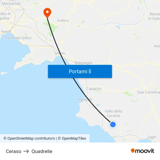 Ceraso to Quadrelle map