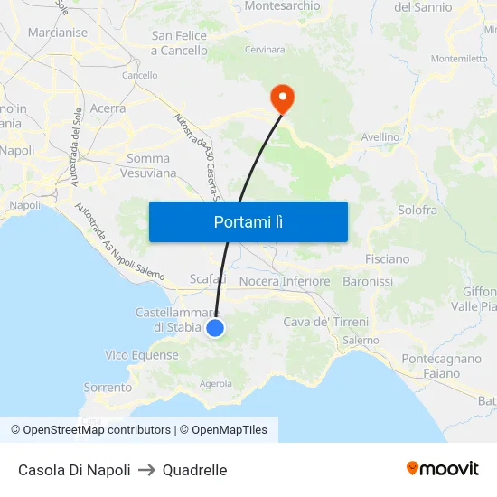 Casola Di Napoli to Quadrelle map