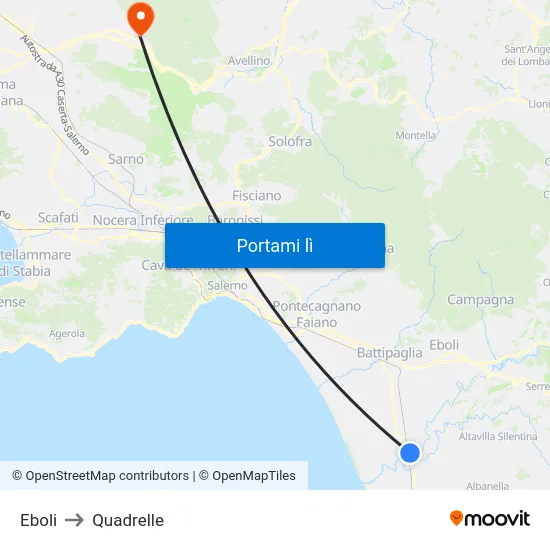 Eboli to Quadrelle map