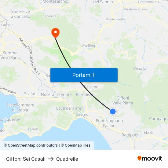 Giffoni Sei Casali to Quadrelle map
