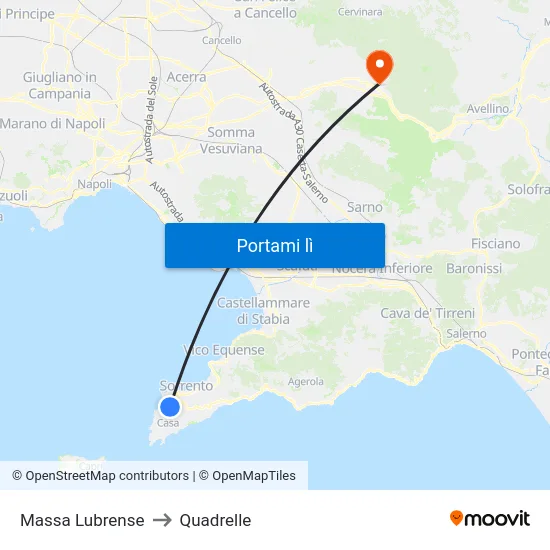 Massa Lubrense to Quadrelle map