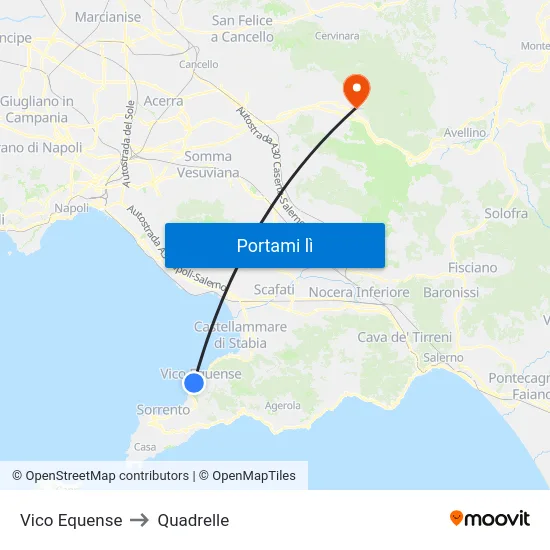 Vico Equense to Quadrelle map