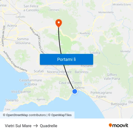 Vietri Sul Mare to Quadrelle map