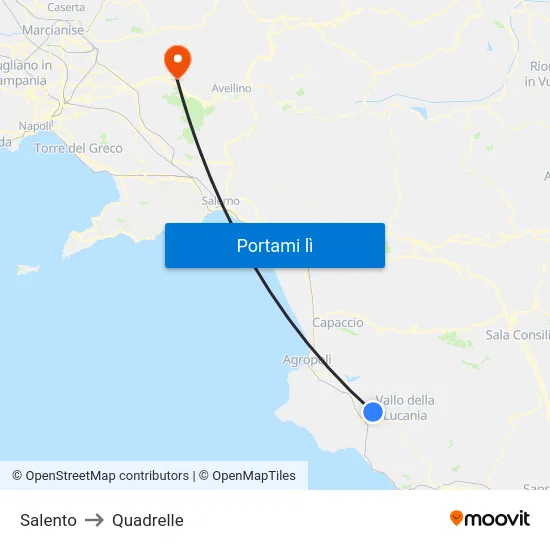 Salento to Quadrelle map