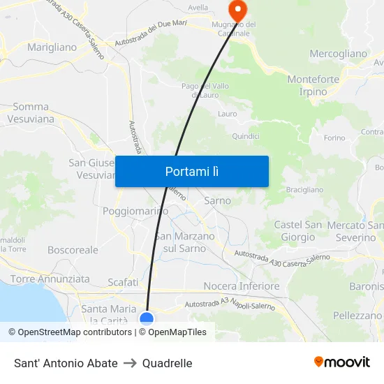 Sant' Antonio Abate to Quadrelle map