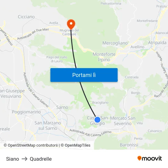 Siano to Quadrelle map