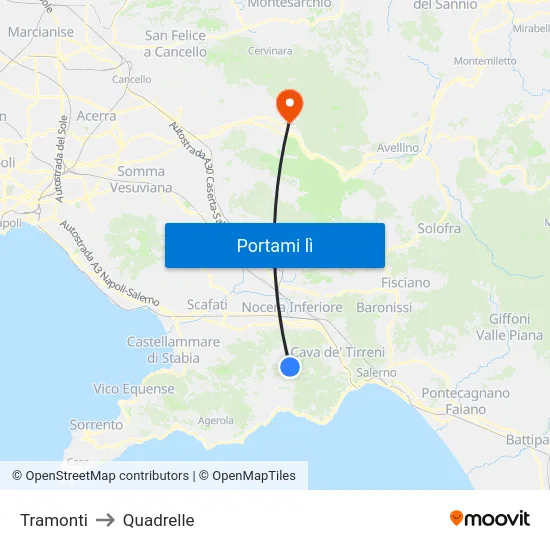 Tramonti to Quadrelle map