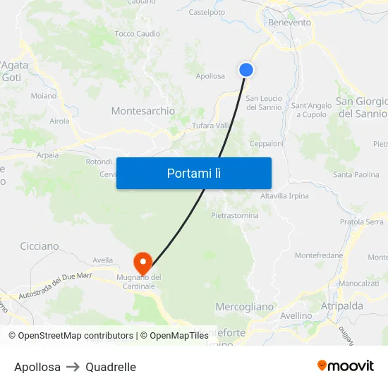 Apollosa to Quadrelle map