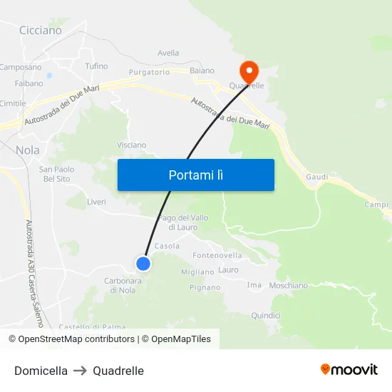 Domicella to Quadrelle map