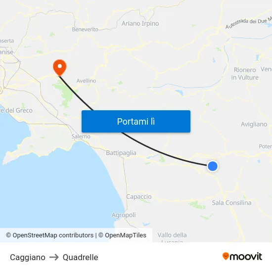 Caggiano to Quadrelle map