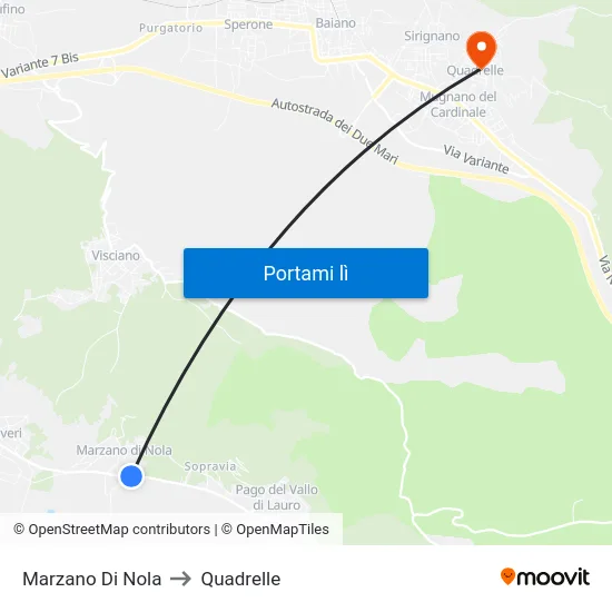 Marzano Di Nola to Quadrelle map