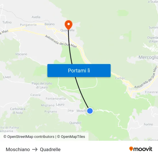Moschiano to Quadrelle map