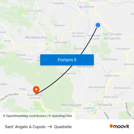 Sant' Angelo A Cupolo to Quadrelle map