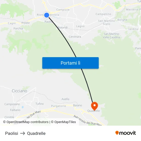 Paolisi to Quadrelle map