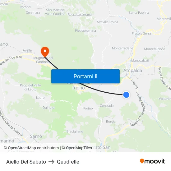 Aiello Del Sabato to Quadrelle map