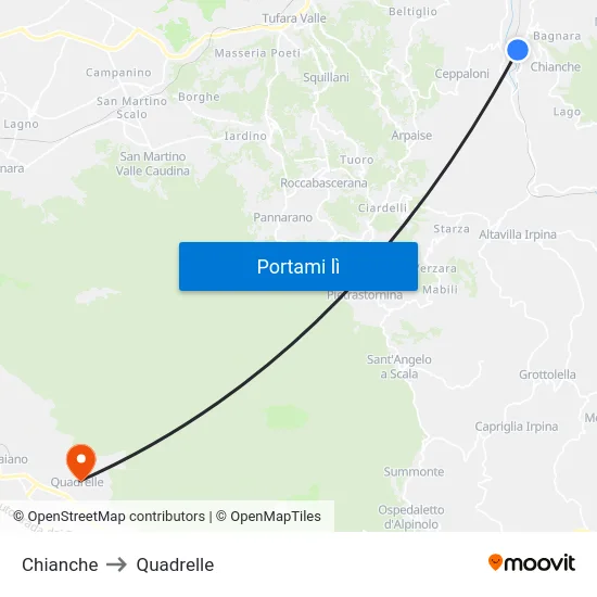 Chianche to Quadrelle map