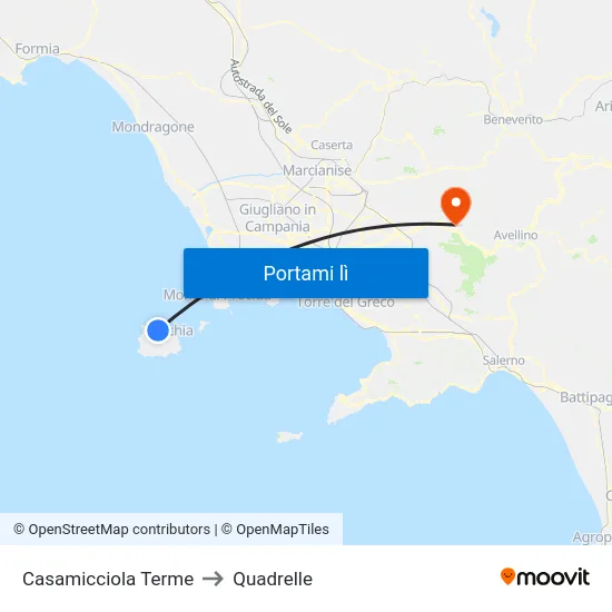 Casamicciola Terme to Quadrelle map
