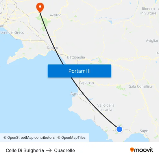 Celle Di Bulgheria to Quadrelle map